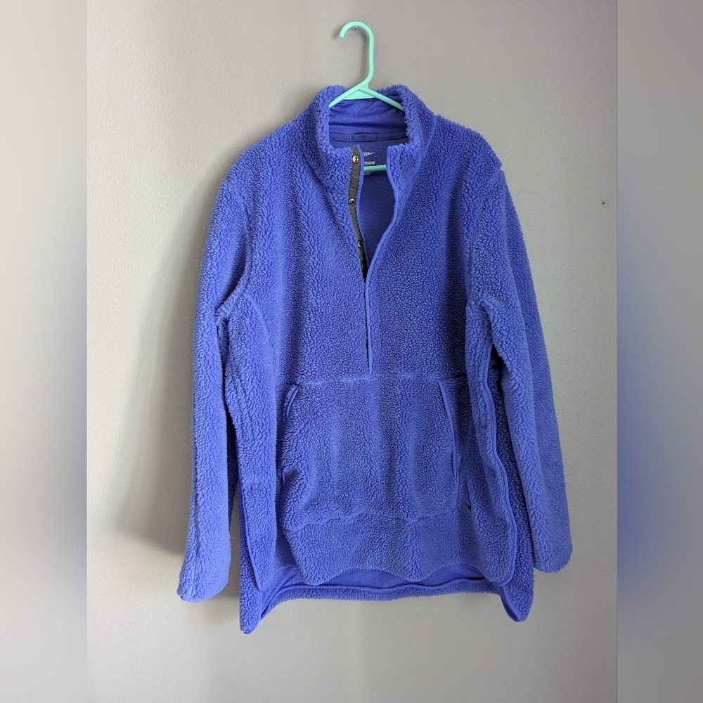 Sherpa Fleece Yoga By Nike 3/4 Button Front Sweatshirt Size Women's Large.